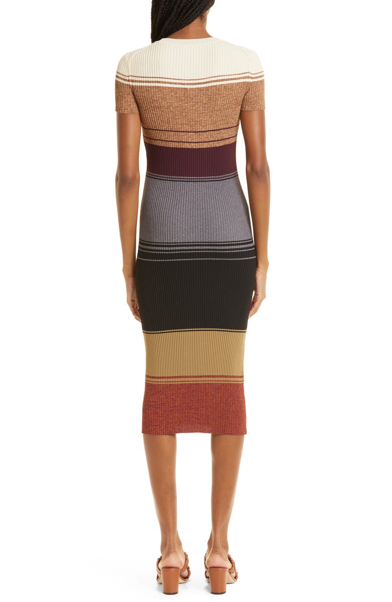 STAUD Colleen Colorblock Rib Sweater Dress, Alternate, color, 
