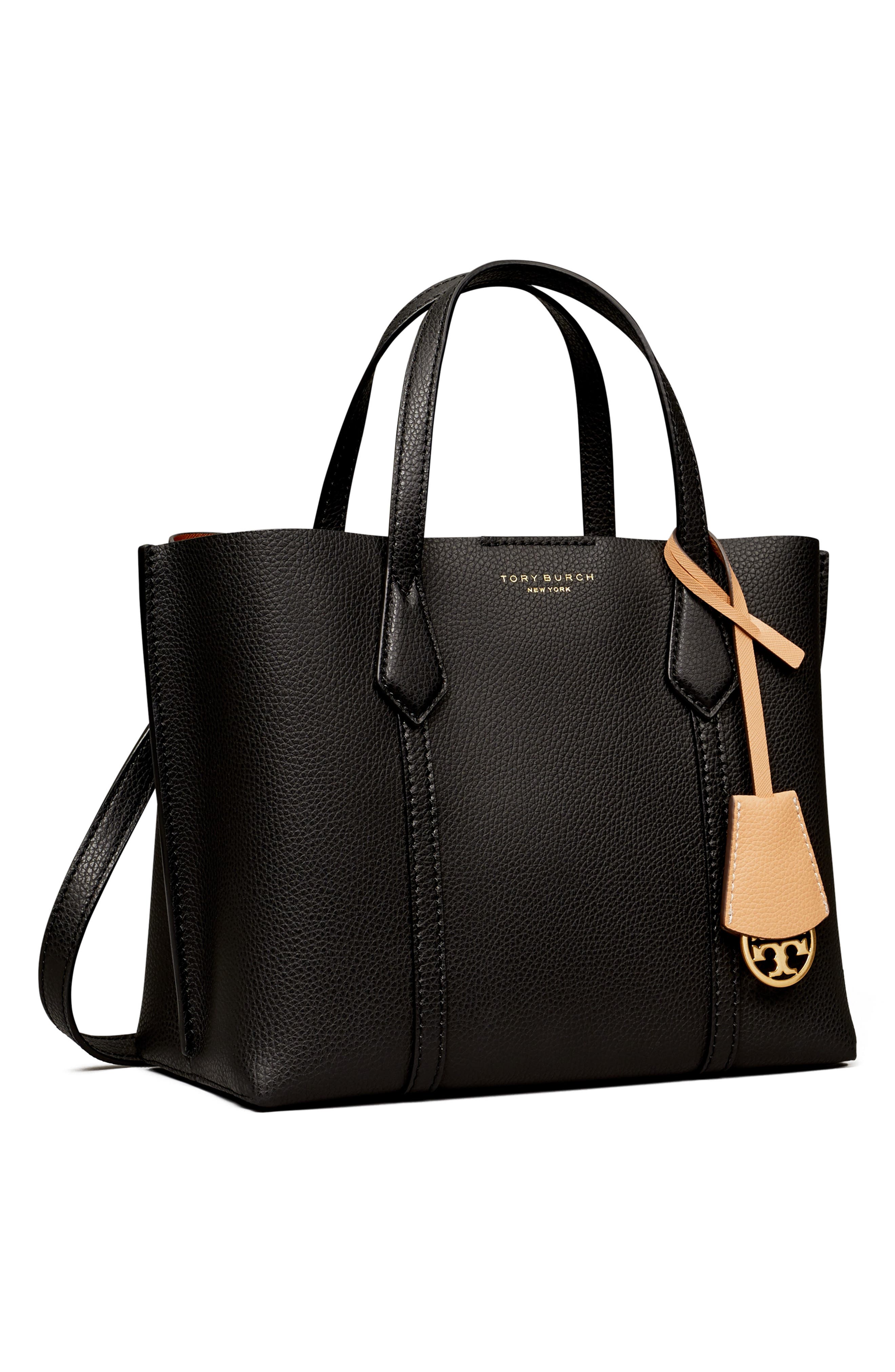 Tory Burch Perry Small Triple Compartment Leather Tote, Alternate, color, 