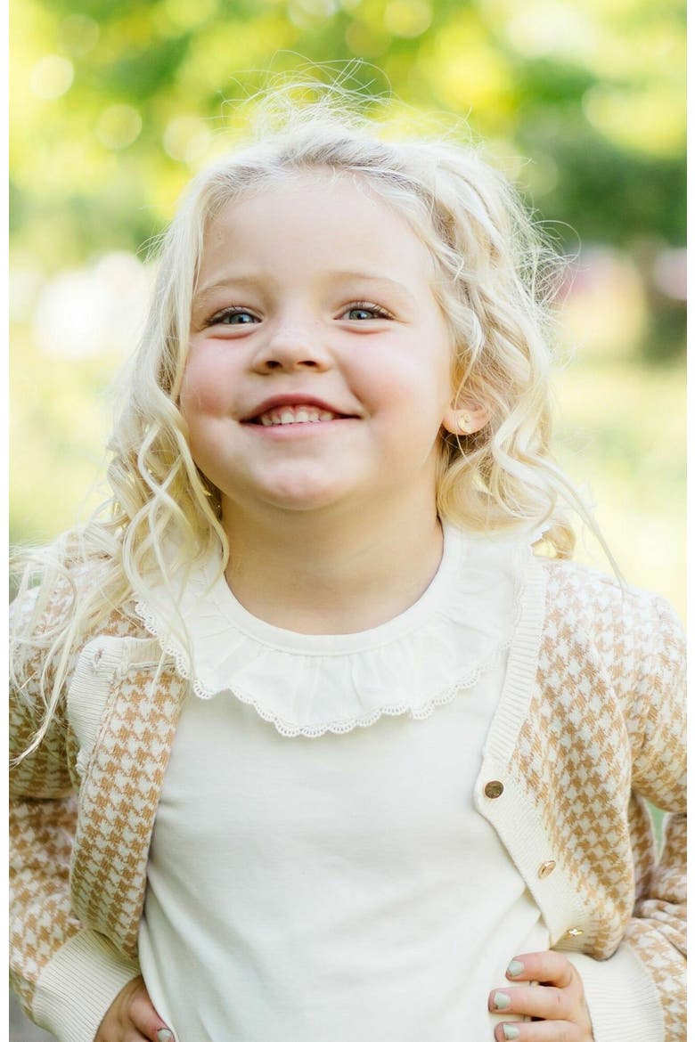 Girls' Ruffle Neck Knit Top, Kids, Alternate, color, Soft White