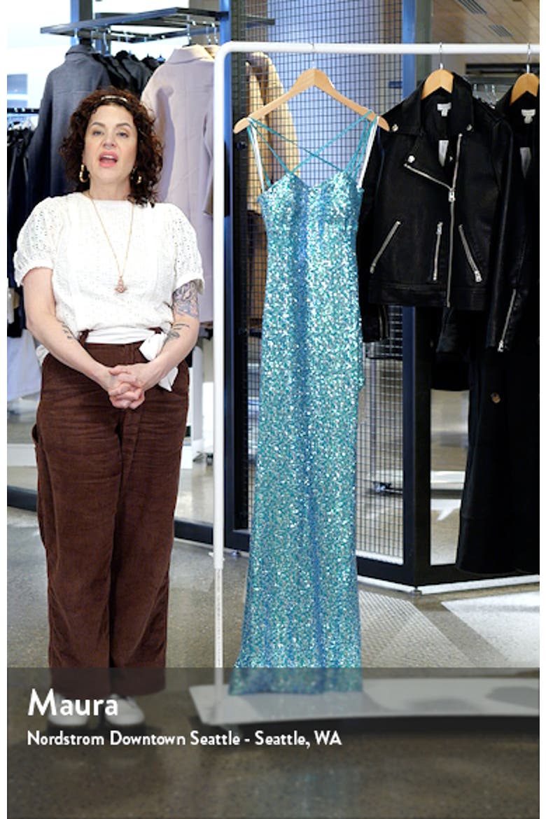 Strappy Fringe Trim Sequin Gown video