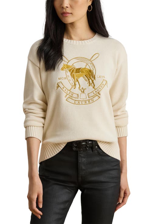 Embroidered Crewneck Sweater (Petite)