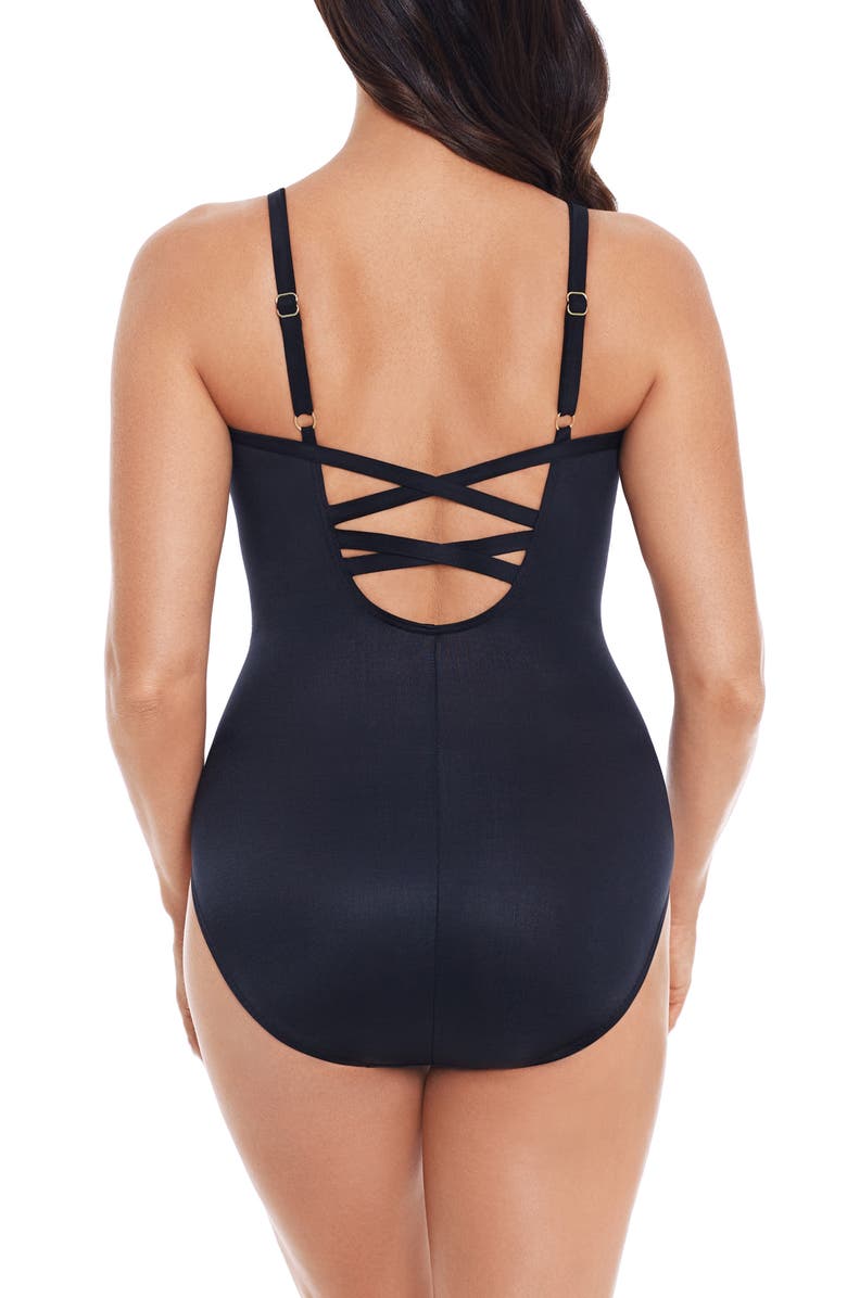 Miraclesuit<sup>®</sup> Captivate Rock Solid Strappy One-Piece Swimsuit, Alternate, color, Black