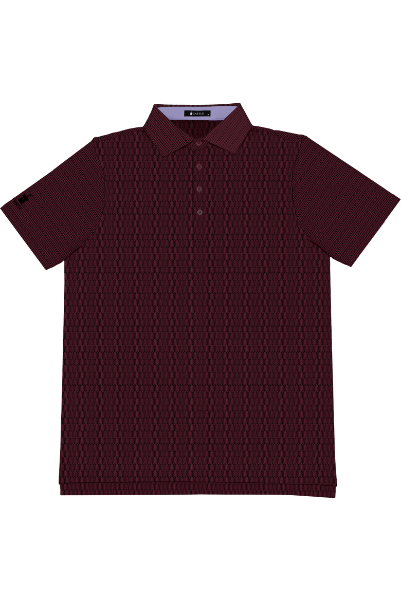 Print Performance Polo Shirt, Main, color, Burgundy