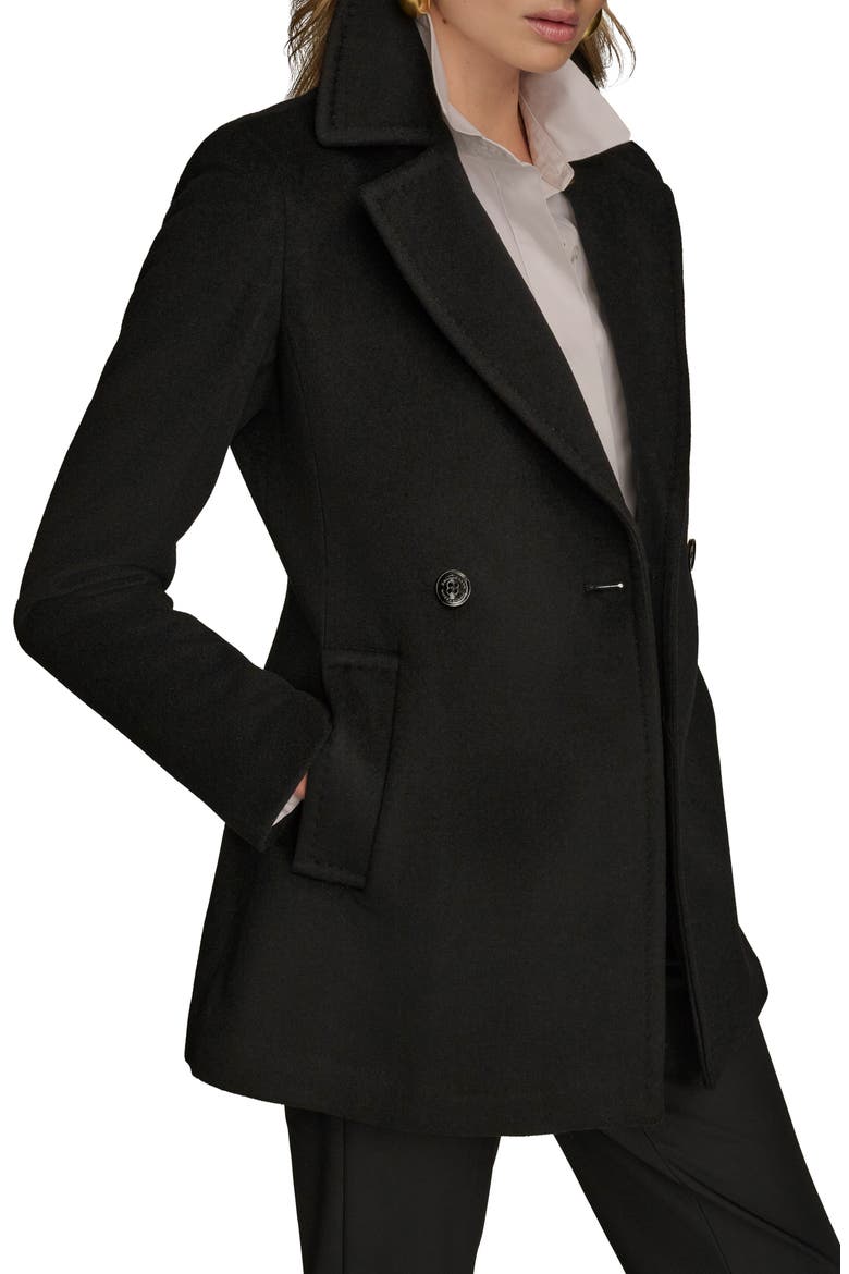 Double Breasted Blazer Coat, Alternate, color, BLACK