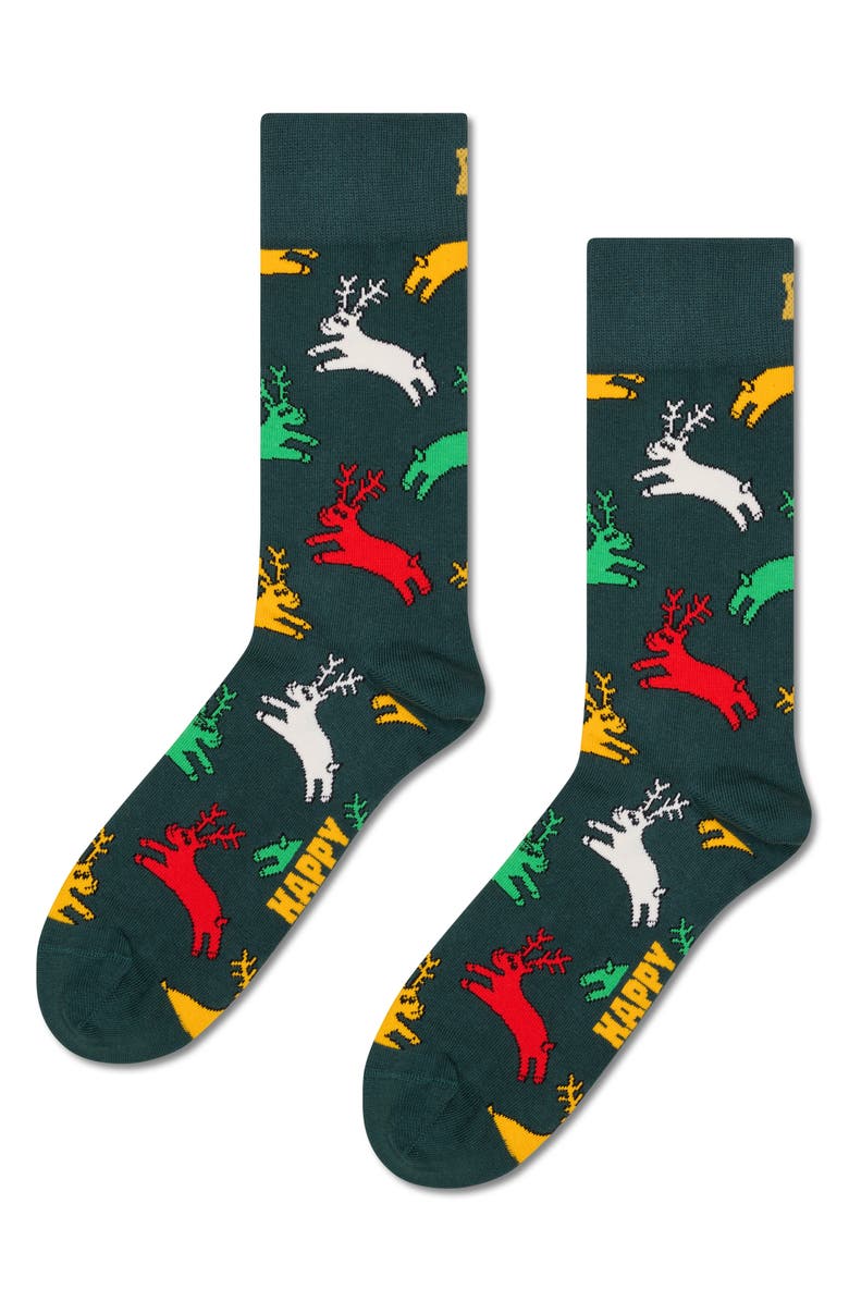 Happy Socks Assorted 3-Pack Cotton Blend Crew Socks Gift Box, Alternate, color, Red