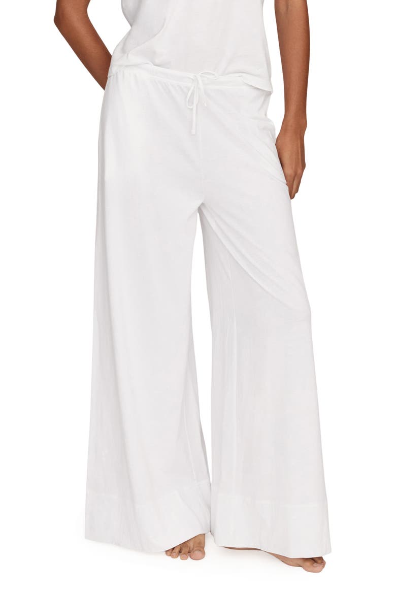 Pima Cotton Wide Leg Lounge Pants, Main, color, WHITE