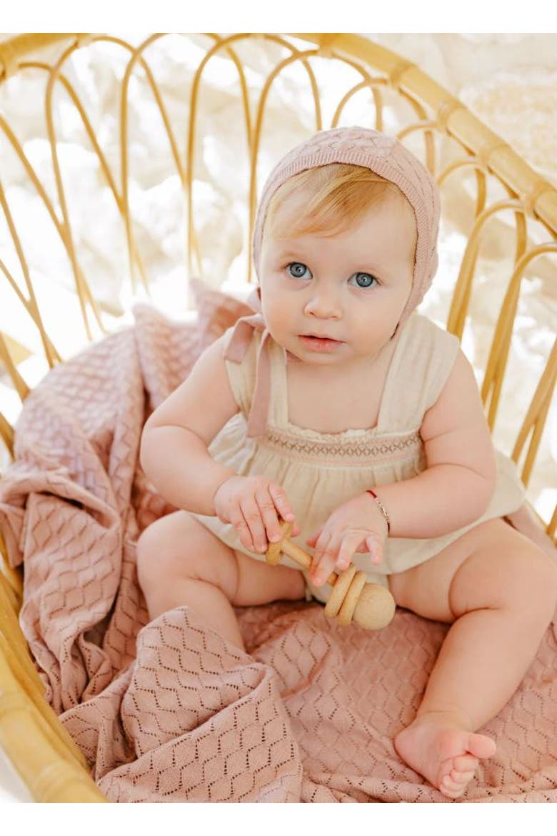 Looms Stitch Collection - Diamond Pointelle Knit Blanket, Alternate, color, Natural