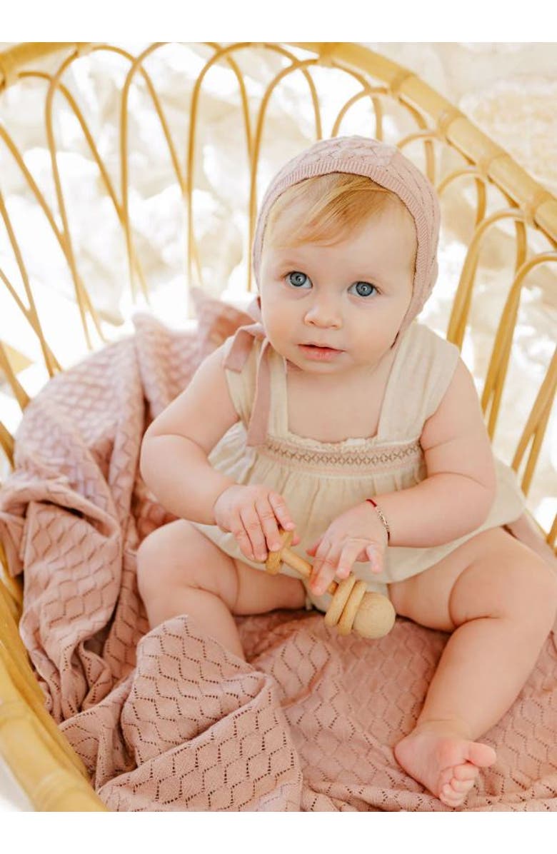 Ely's & Co. Looms Stitch Collection - Diamond Pointelle Knit Bonnet, Alternate, color, Mauve