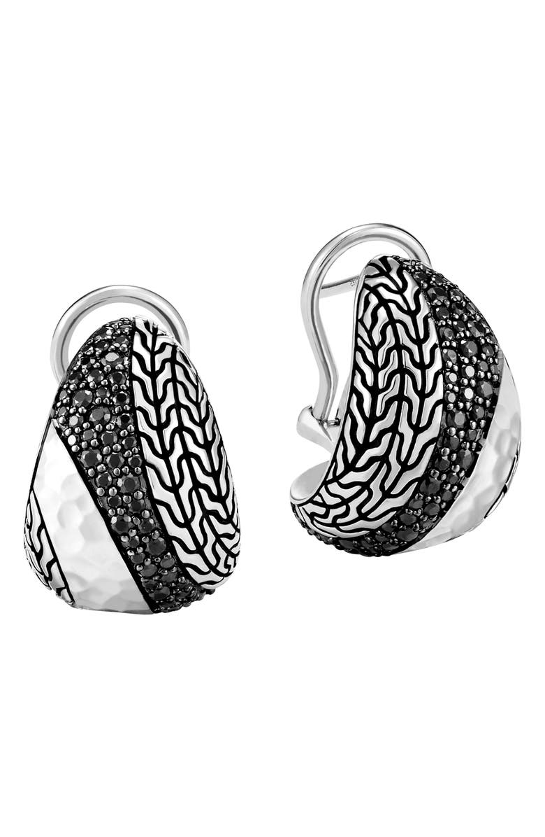 John Hardy Classic Chain Hammered Buddha Belly Earrings, Main, color, 