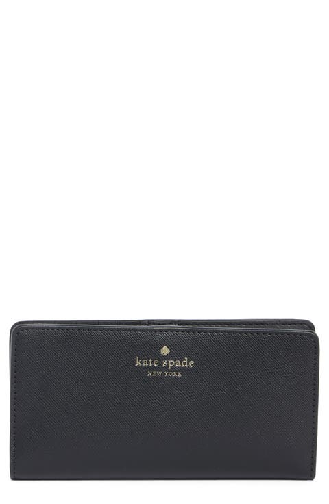 large slim saffiano leather bifold wallet