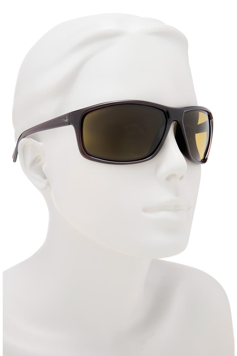 Adrenaline 66mm Rectangular Sunglasses, Alternate, color, BROWN