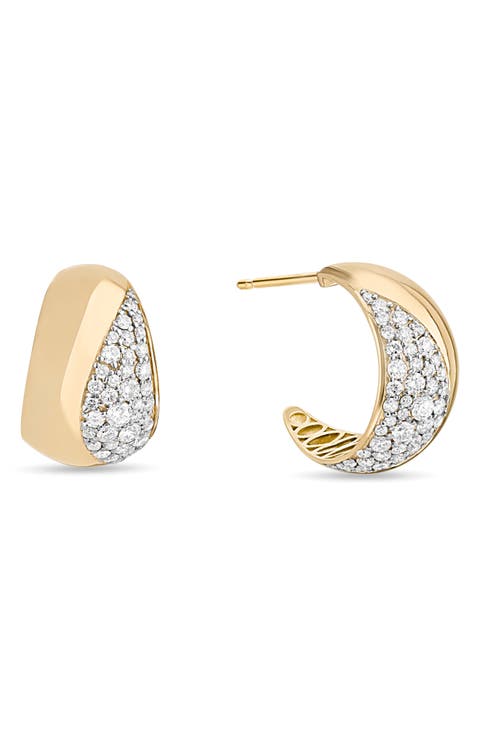 14k Gold Diamond Stud Earrings