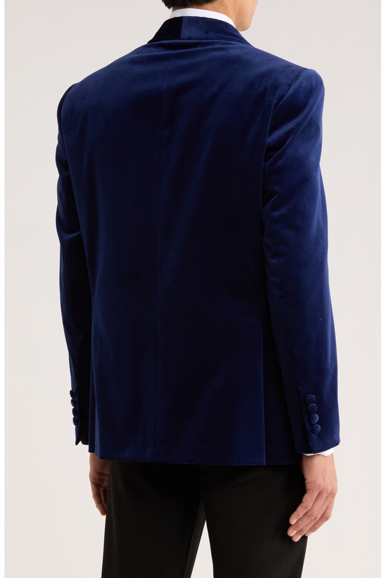 Edison Cotton Stretch Velvet Dinner Jacket, Alternate, color, BLUE