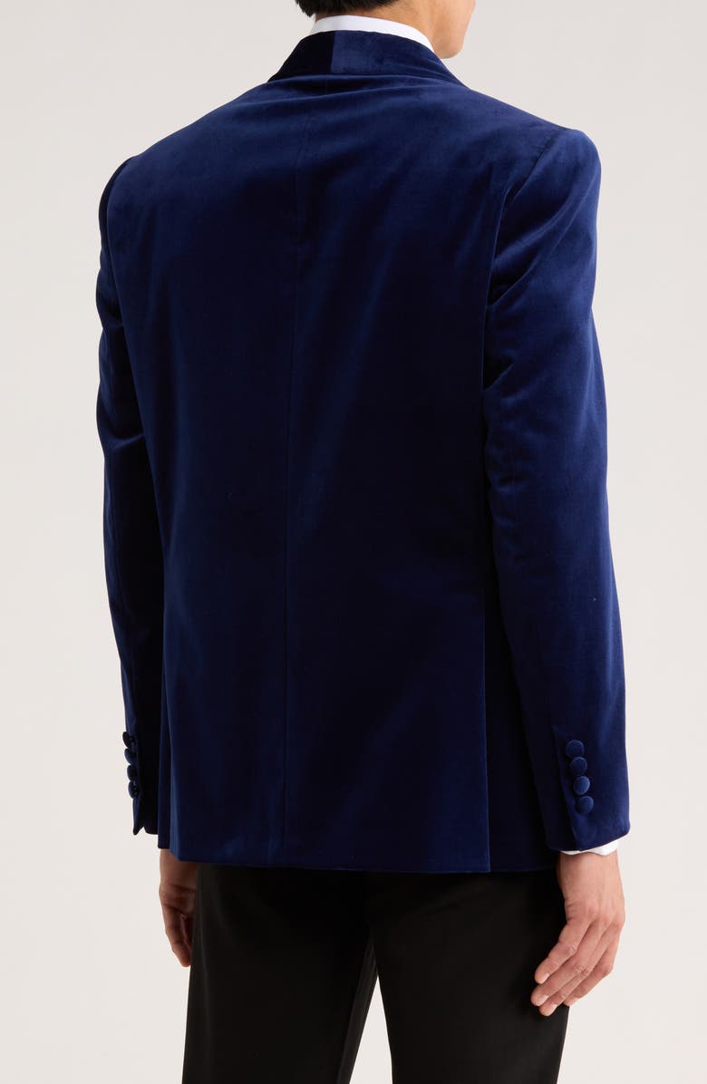 Jack Victor Edison Cotton Stretch Velvet Dinner Jacket, Alternate, color, Blue