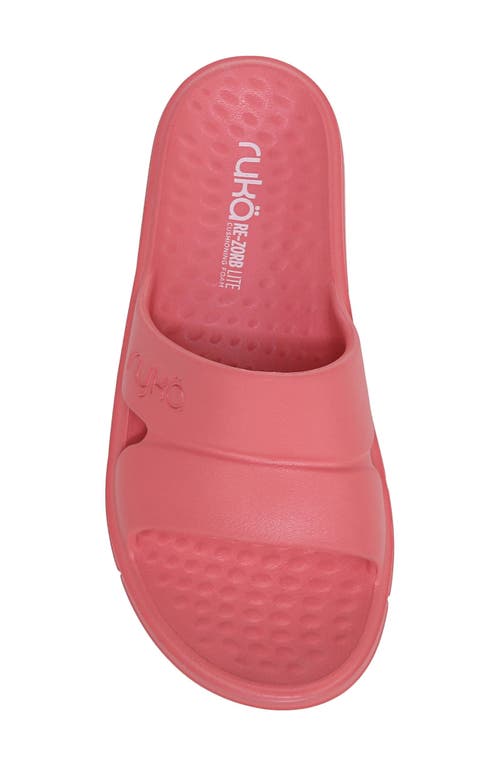 Ryka Restore Slide Womens Slip On Comfort Insole Pool Slides In Pink