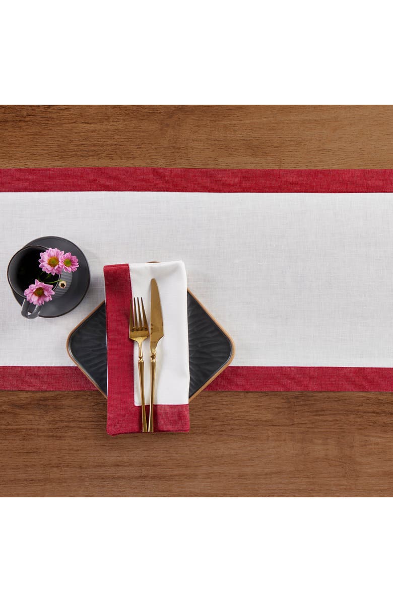 Solino Home Linen Dinner Napkins - Festive Edge, 20" x 20", Alternate, color, 