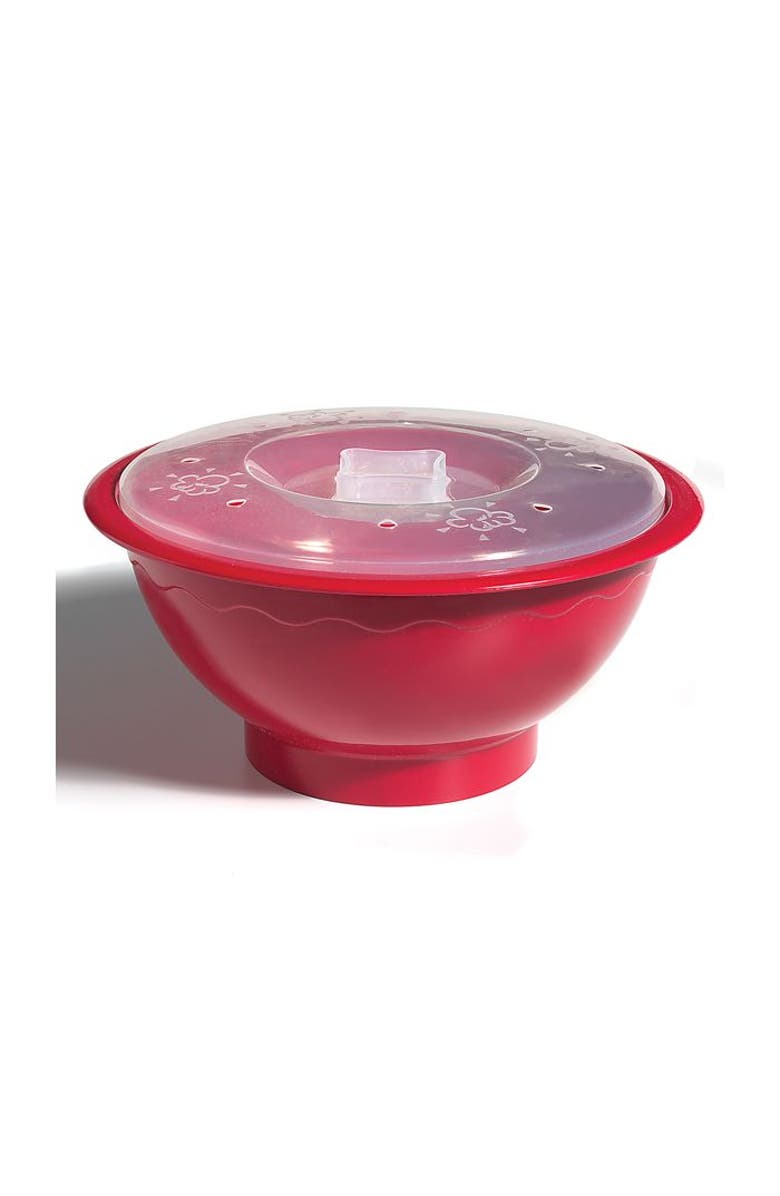 Norpro Microwave Popcorn Popper with Lid, 10.5-Inch, Red, Main, color, Red
