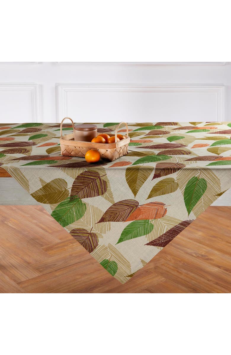 Solino Home Linen Table Throw - Falling Leaves, 52" x 52" Inch, Main, color, Fall