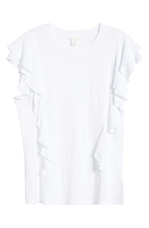 Caslonr Caslon(r) Cascade Ruffle Cotton Blend Top