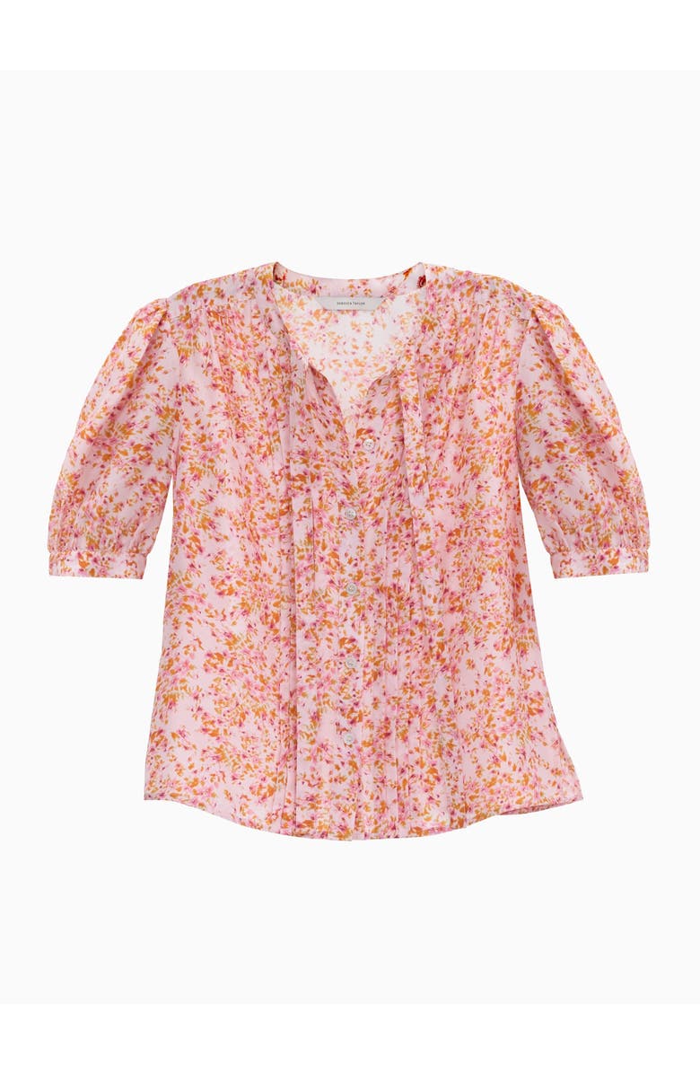 Rebecca Taylor Bellamy Silk Blouse, Alternate, color, Pale Pink Multi