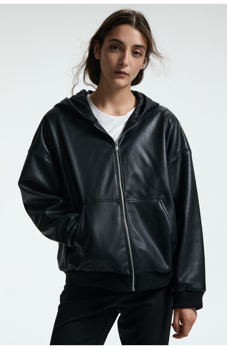 H&M Coated Jacket, Main, color, Black