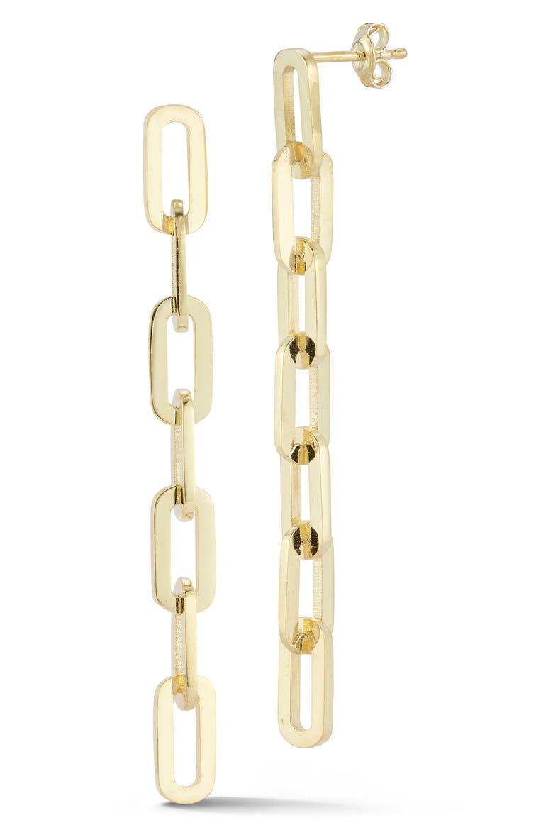 7-Link Drop Earrings, Main, color, GOLD