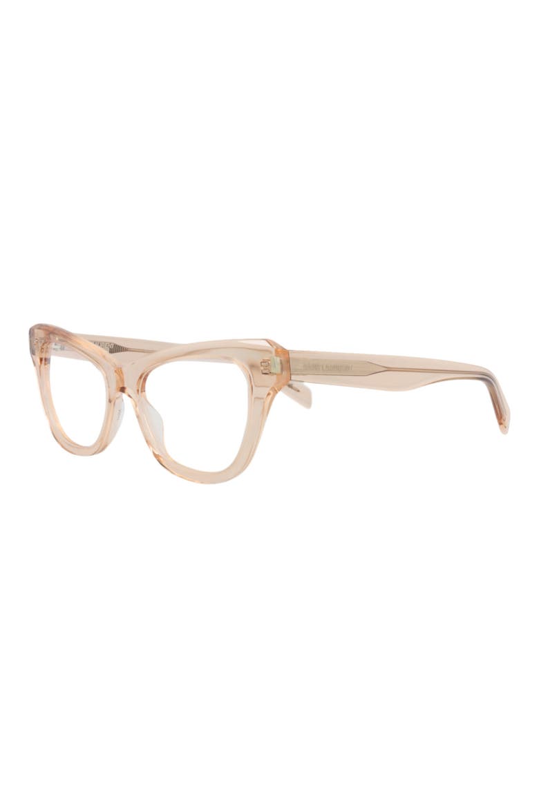 52mm Cat Eye Optical Glasses, Alternate, color, NUDE NUDE TRANSPARENT