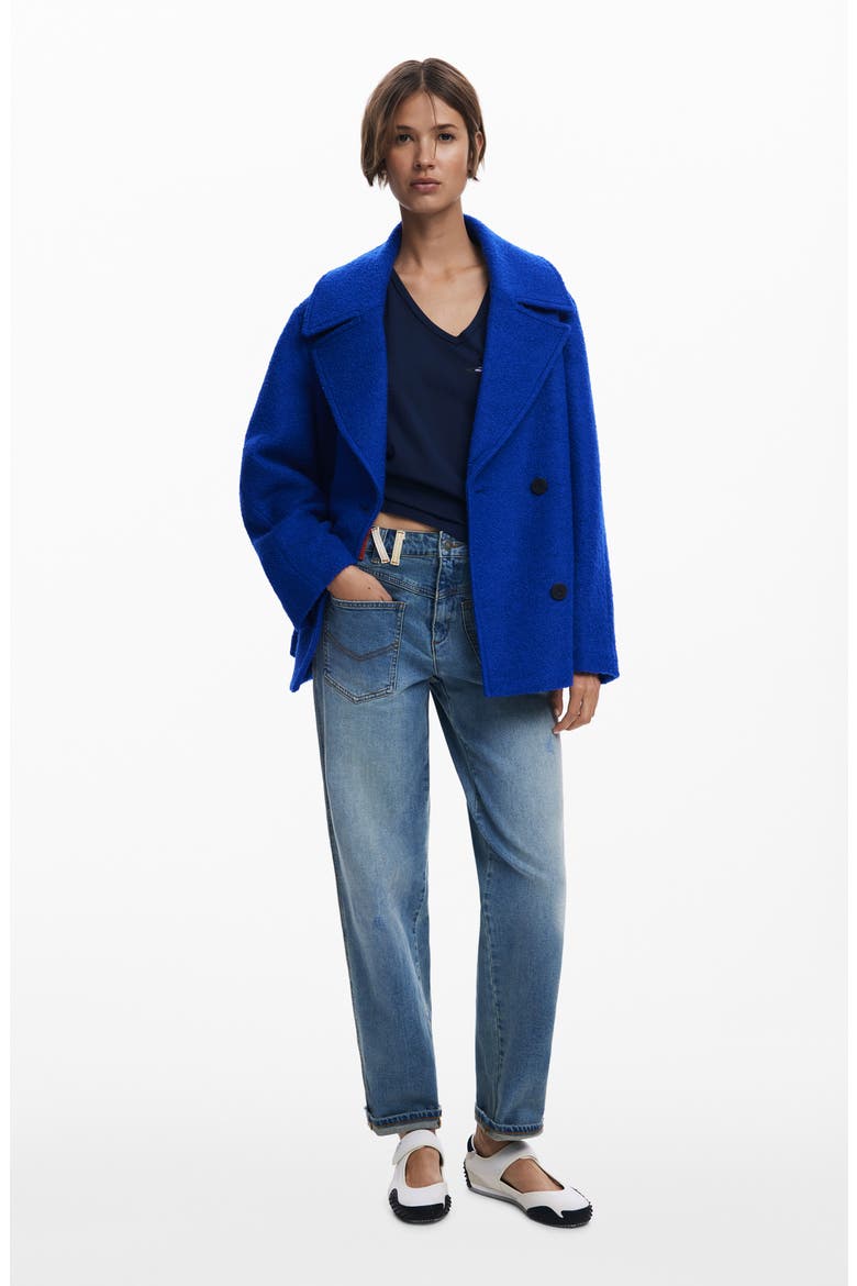 Double Breasted Coat, Alternate, color, KLEIN BLUE