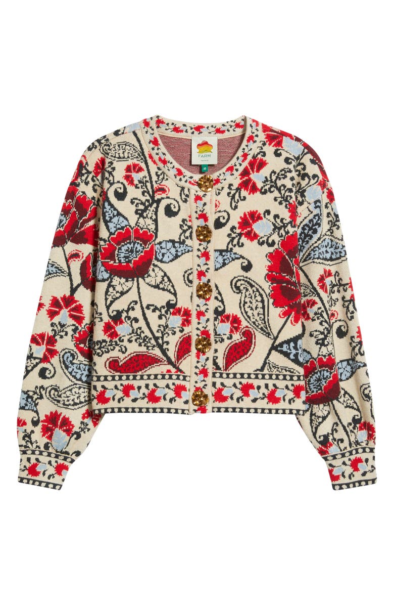 FARM Rio Francesca Sand Knit Cardigan, Alternate, color, 