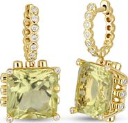 Bony Levy 18K Gold Iris Lemon Quartz & Diamond Drop Earrings