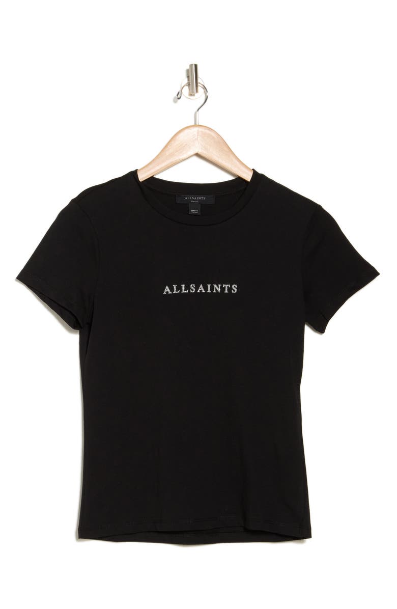 AllSaints Bela Sparkle Logo Cotton Graphic T-Shirt, Alternate, color, 