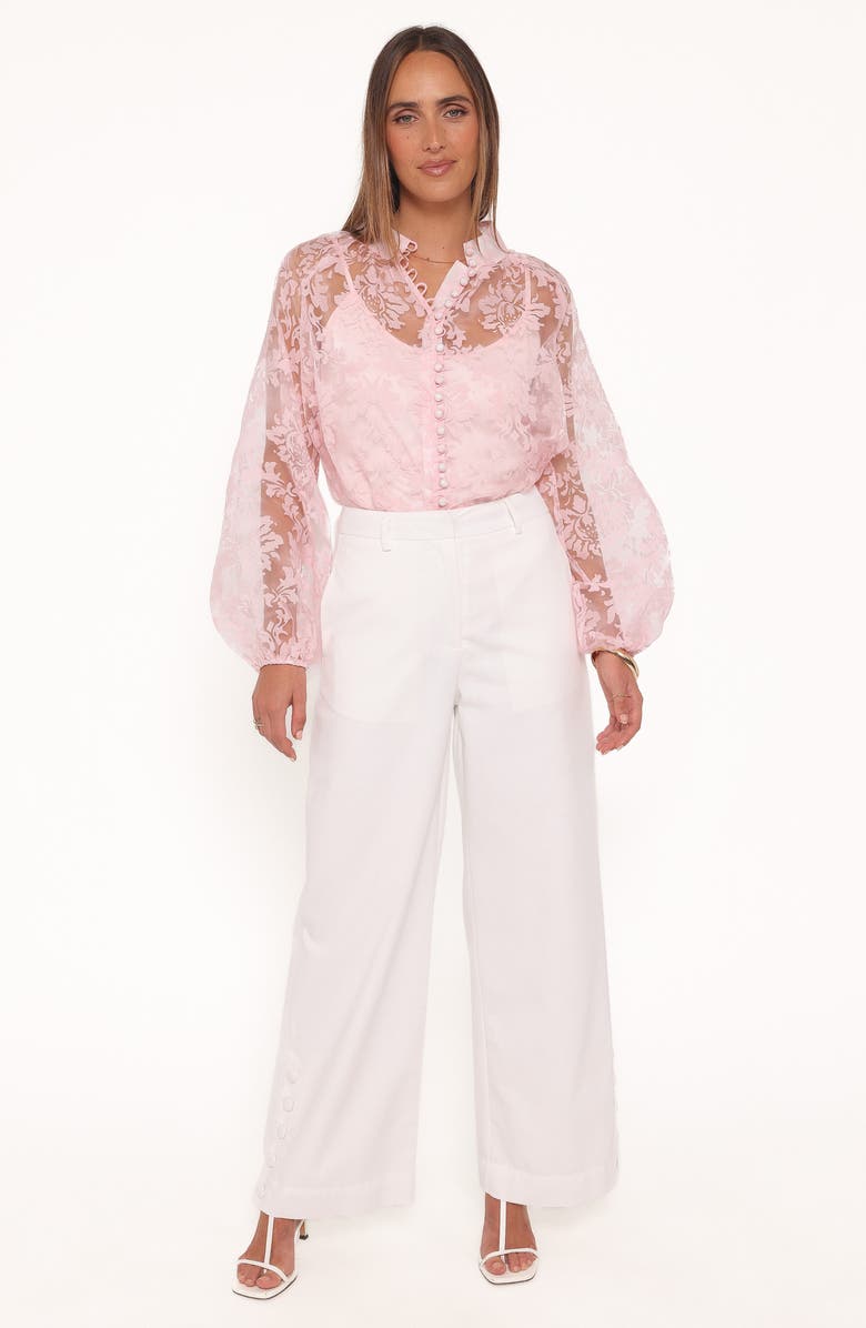Petal & Pup Marni Floral Organza Button-Up Shirt, Alternate, color, Pink Floral