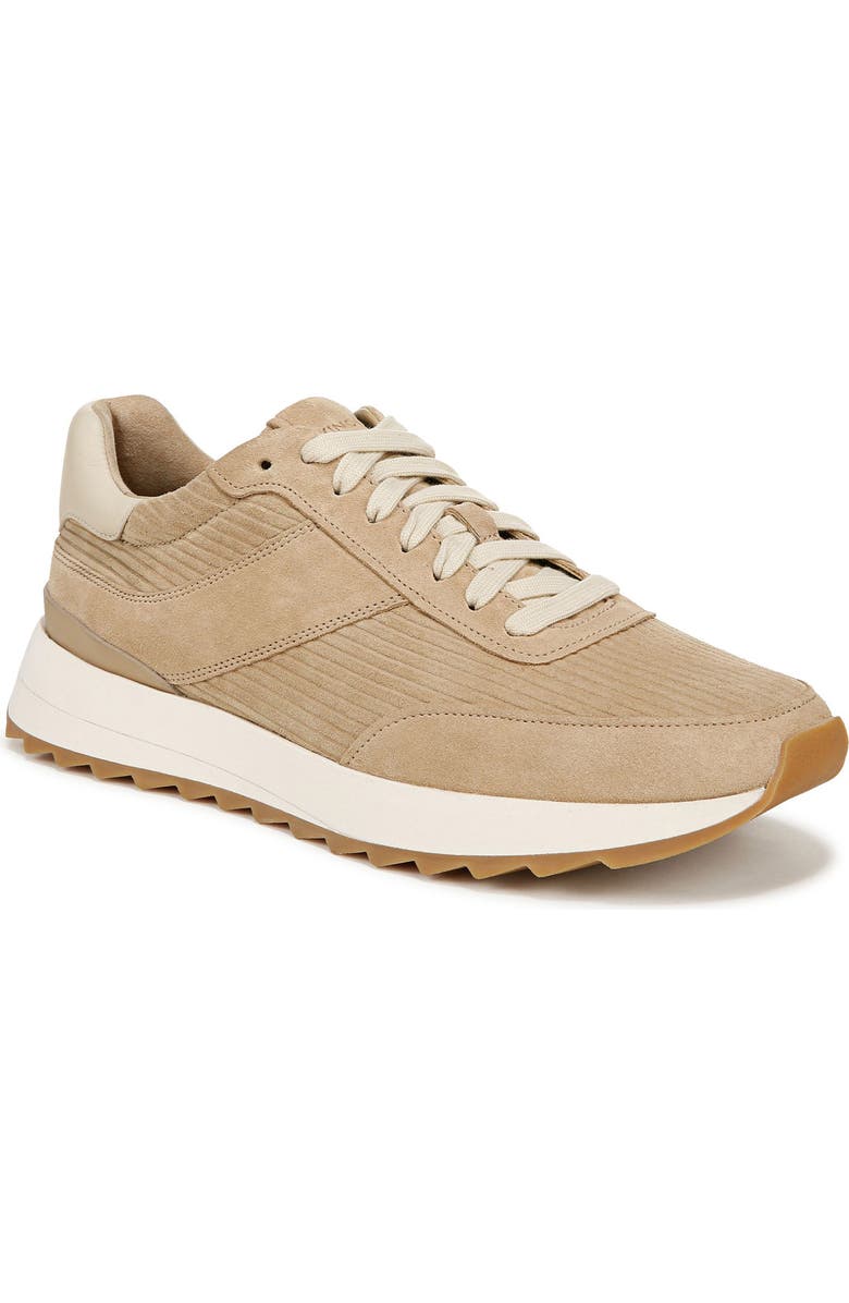 Vince Edric Corduroy Textured Suede Sneaker, Main, color, Sand Trail