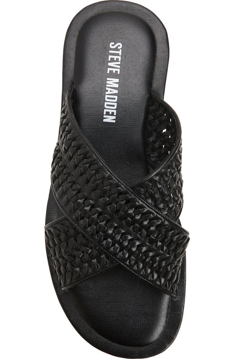 Steve Madden Boweri Woven Strap Slide Sandal, Alternate, color, Black