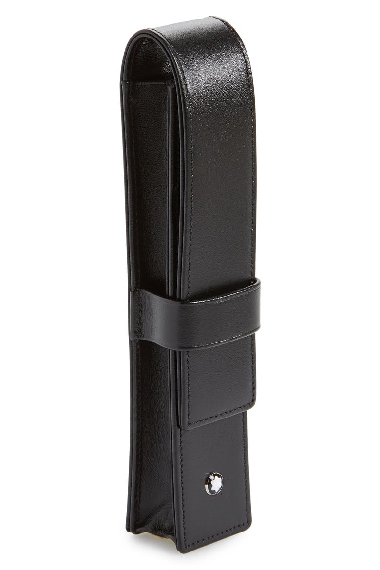 Leather Pen Pouch, Main, color, BLACK
