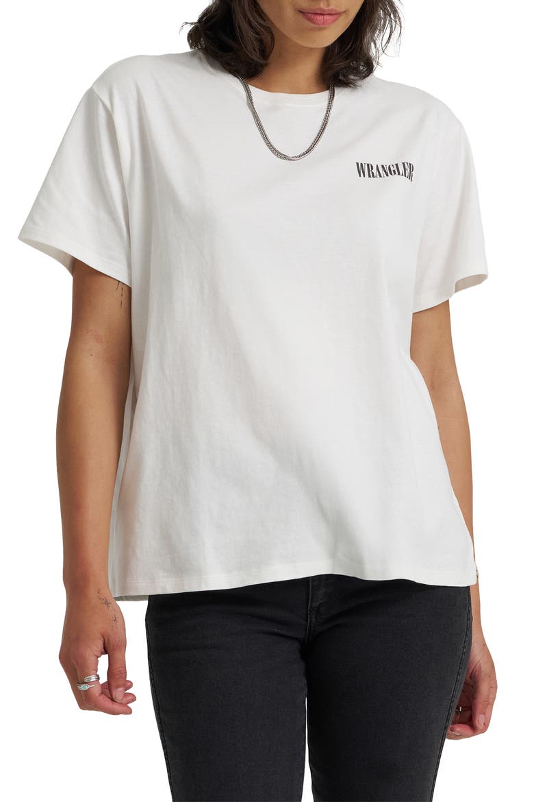 Cowboy Logo Graphic T-Shirt, Main, color, WORN WHITE