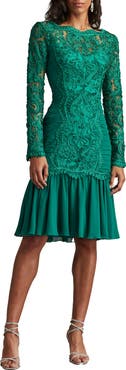 Tadashi Shoji Scroll Soutache Long Sleeve Cocktail Dress