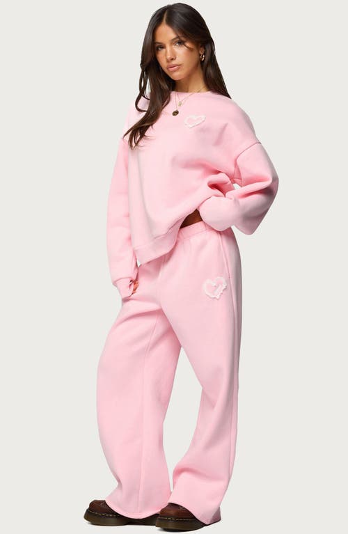 Edikted Love Logo Oversized Sweatshirt In Pink