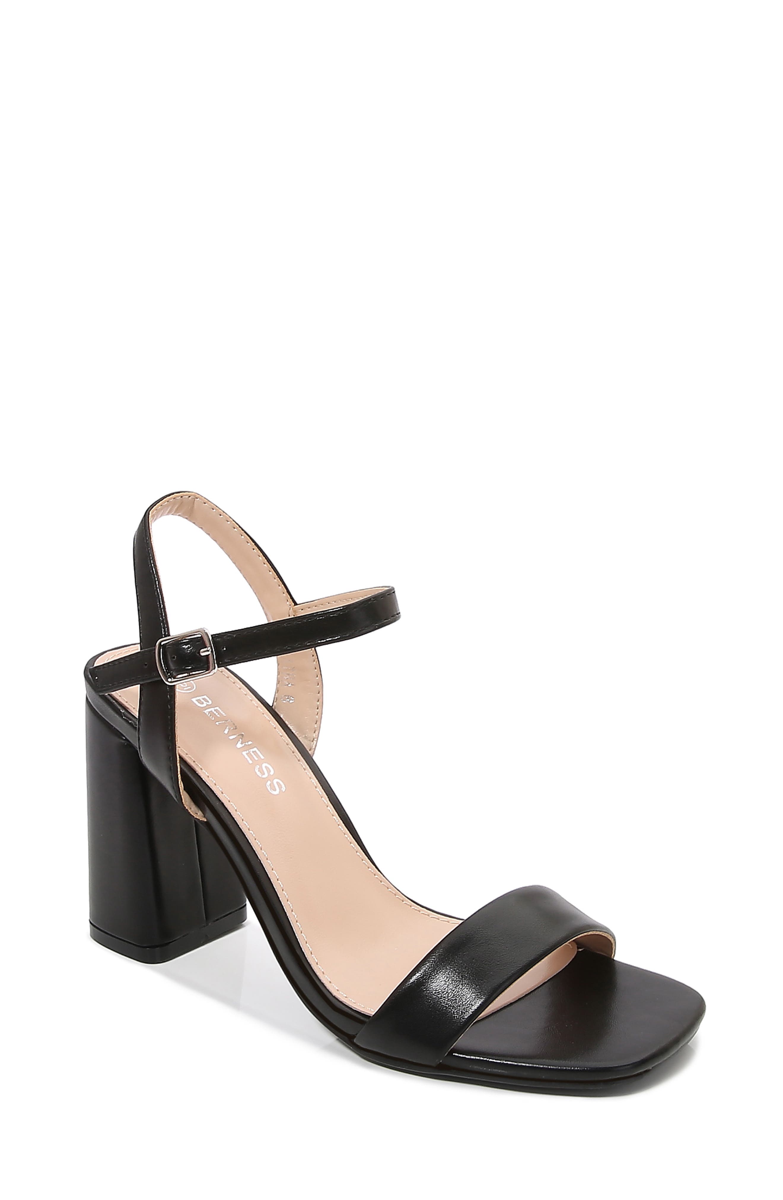 BERNESS Agatha Block Heel Sandal, Main, color, Black