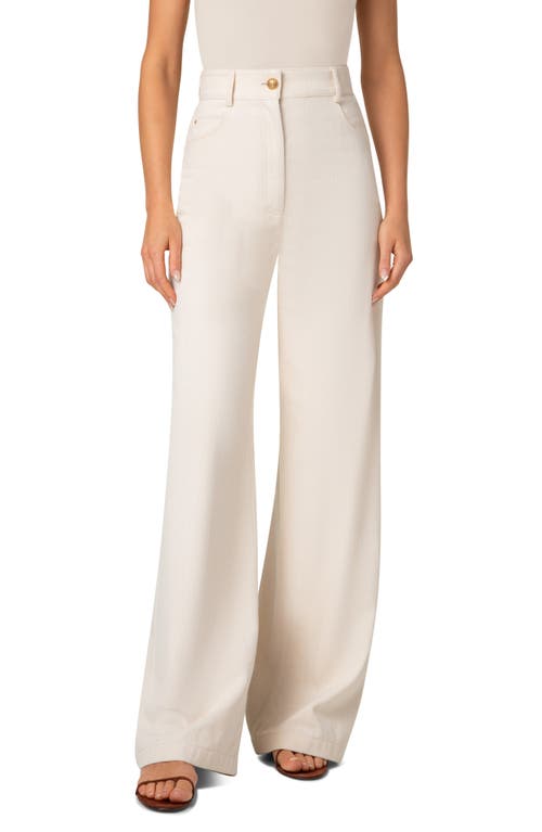 Akris Punto Cooper Cotton Blend Wide Leg Jeans In Cashew