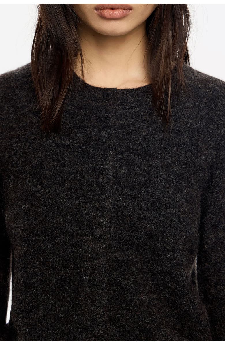 Bimba y Lola Fur Fitted Cardigan, Alternate, color, Dark Grey