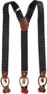 CLIFTON WILSON Navy Polka Dot Silk Suspenders
