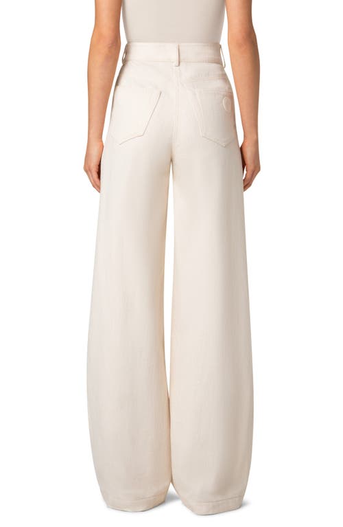 Akris Punto Cooper Cotton Blend Wide Leg Jeans In Cashew