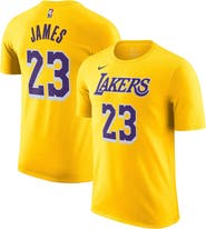 Nike Men's Nike LeBron James Gold Los Angeles Lakers Icon 2022/23 Name & Number T-Shirt