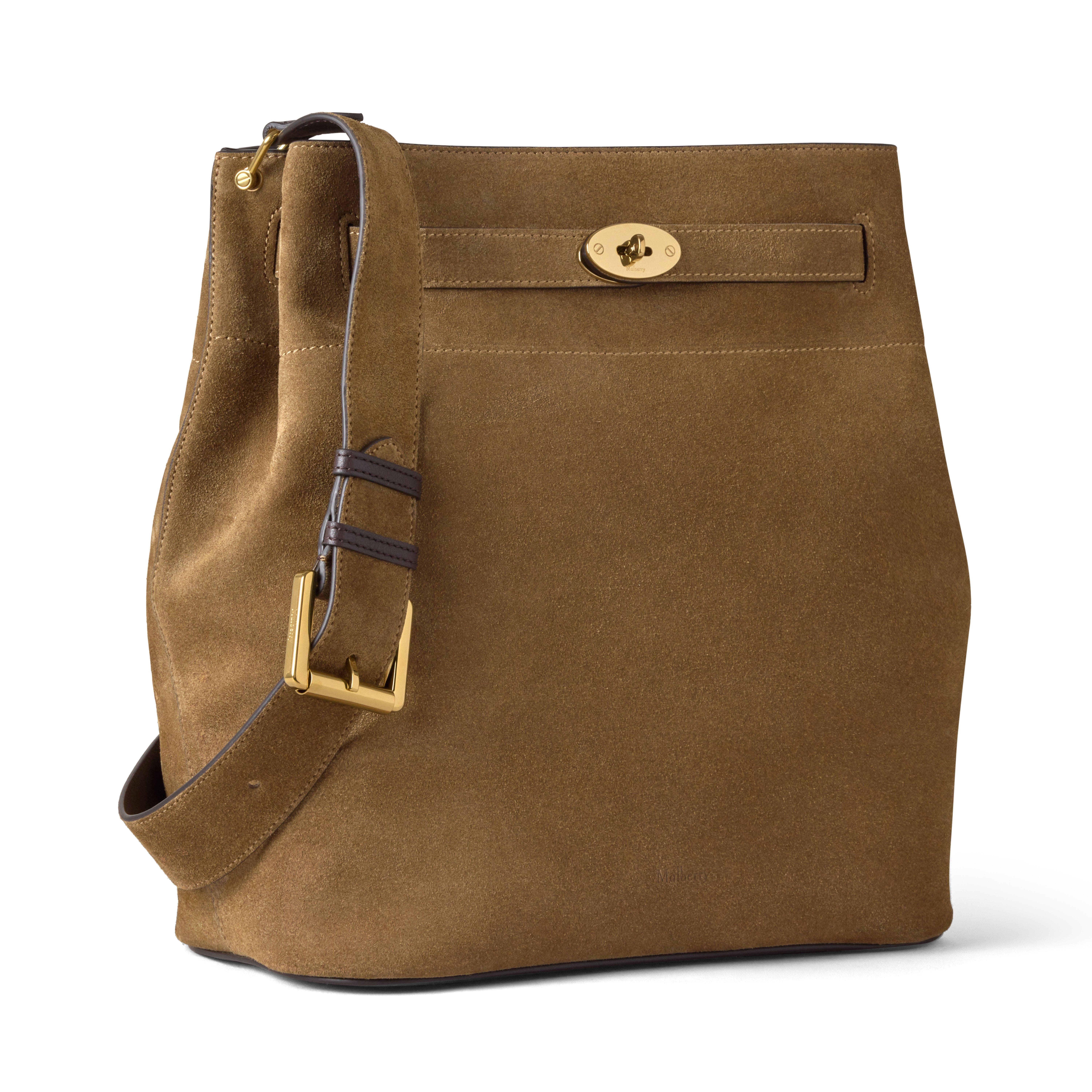 Mulberry Large Islington Bucket Suede, Alternate, color, Salcombe Sand