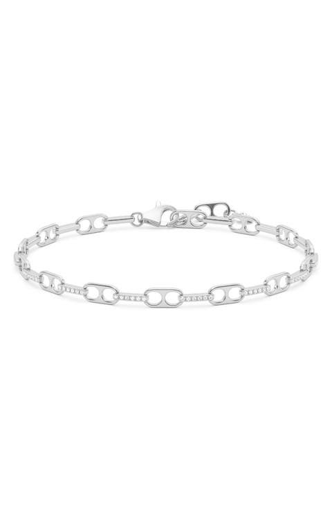 Pavé Link Paperclip Bracelet