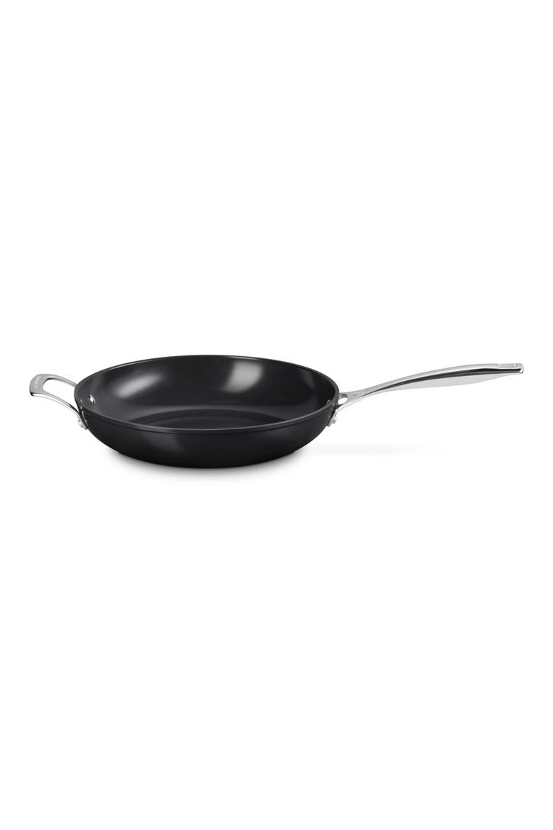Essential Nonstick Ceramic 12-Inch Deep Fry Pan, Main, color, BLACK/ SILVER