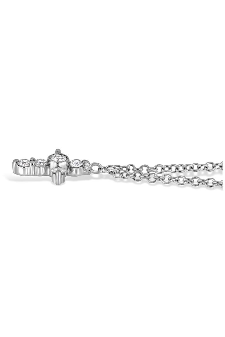 Diamond Cross Pendant Necklace, Alternate, color, WHITE