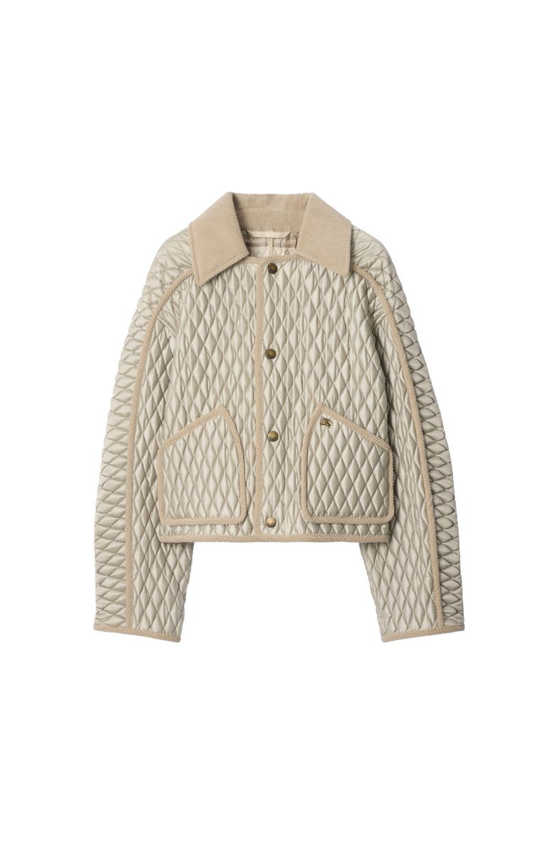 Burberry Cropped Quilted Nylon Floriston Jacket, Alternate, color, Wisp Grey