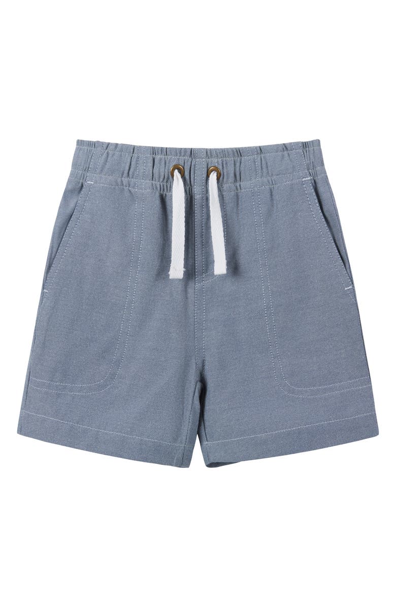 Andy & Evan Stripe Stretch Cotton Piqué Polo & Shorts Set, Alternate, color, Blue Stripe